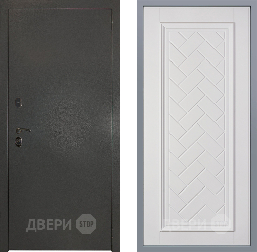 Дверь Заводские двери Эталон 3к антик серебро Упра Белый софт в Пущино