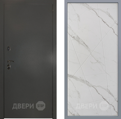 Дверь Заводские двери Эталон 3к антик серебро Флитта Мрамор белый в Пущино
