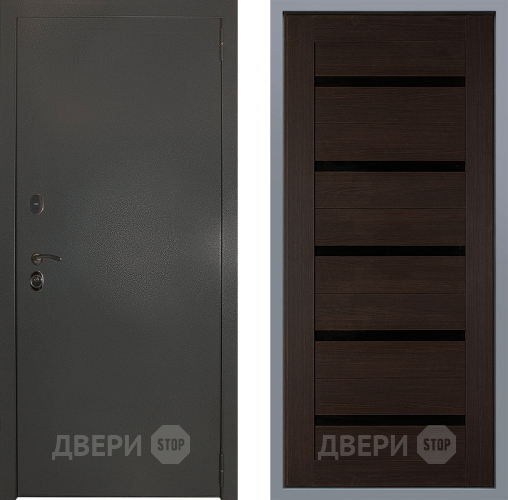 Дверь Заводские двери Эталон 3к антик серебро СБ-1 орех тисненый в Пущино