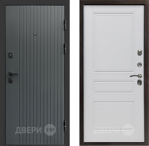 Входная металлическая Дверь Престиж Tvist Grey Классика Белый матовый в Пущино