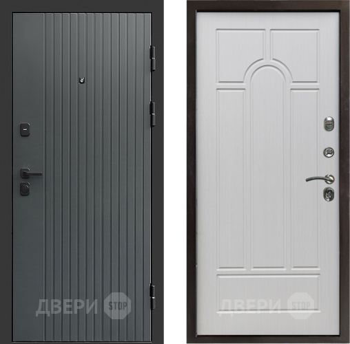 Входная металлическая Дверь Престиж Tvist Grey Арка Лиственница белая в Пущино