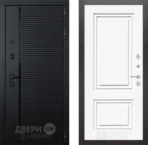 Входная металлическая Дверь Лабиринт (LABIRINT) Piano 26 Белый (RAL-9003) в Пущино