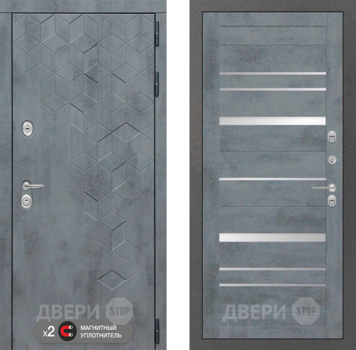 Входная металлическая Дверь Лабиринт (LABIRINT) Бетон 20 Бетон темный в Пущино