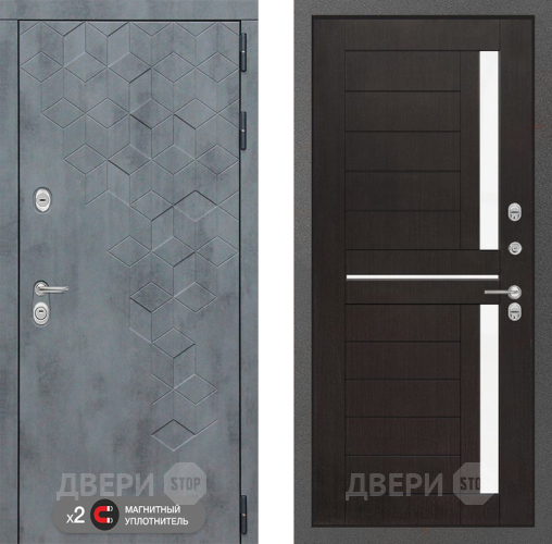 Входная металлическая Дверь Лабиринт (LABIRINT) Бетон 02 Венге в Пущино