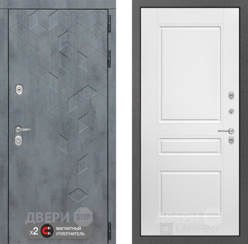 Дверь Лабиринт (LABIRINT) Бетон 03 Белый софт в Пущино