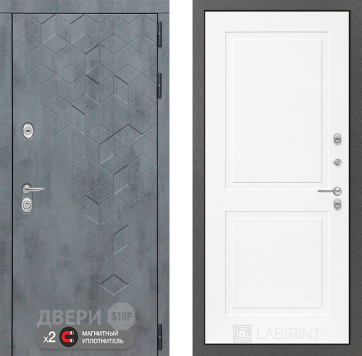 Дверь Лабиринт (LABIRINT) Бетон 11 Белый софт в Пущино