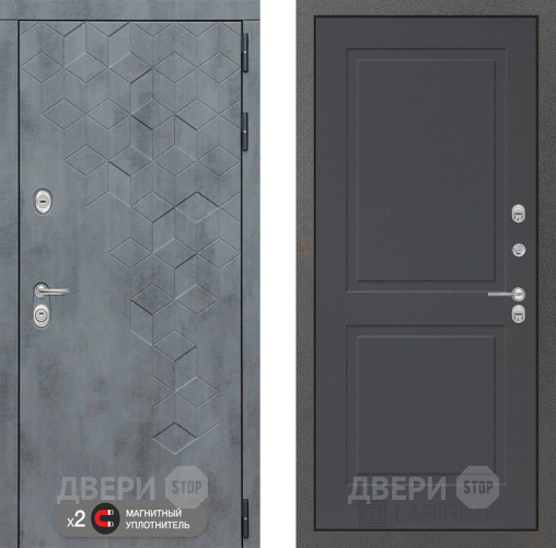 Входная металлическая Дверь Лабиринт (LABIRINT) Бетон 11 Графит софт в Пущино
