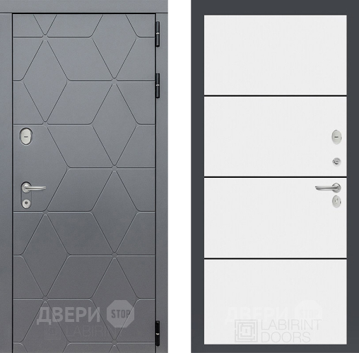 Входная металлическая Дверь Лабиринт (LABIRINT) Cosmo 25 Белый софт в Пущино