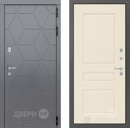Входная металлическая Дверь Лабиринт (LABIRINT) Cosmo 03 Крем софт в Пущино