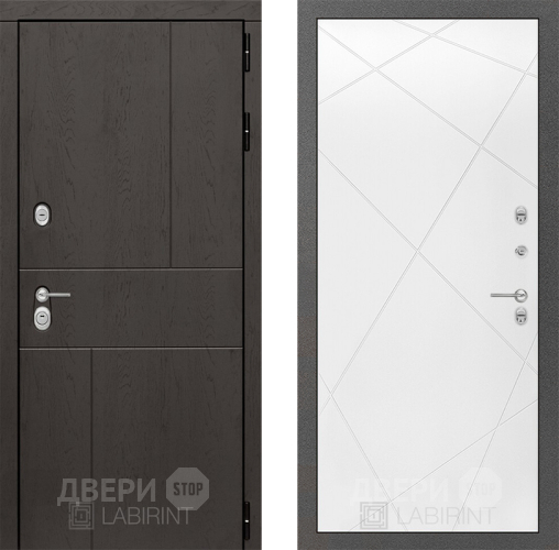 Входная металлическая Дверь Лабиринт (LABIRINT) Urban 24 Белый софт в Пущино