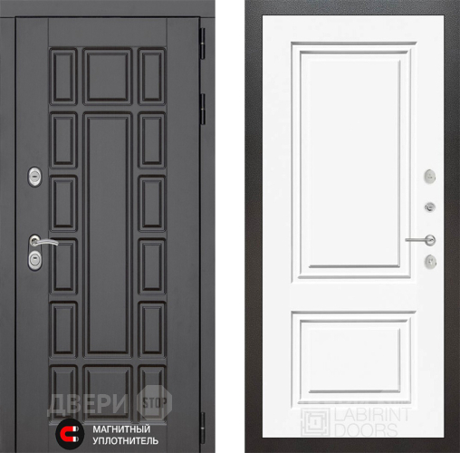 Дверь Лабиринт (LABIRINT) New York 26 Белый (RAL-9003) в Пущино