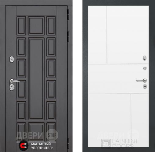 Входная металлическая Дверь Лабиринт (LABIRINT) New York 21 Белый софт в Пущино