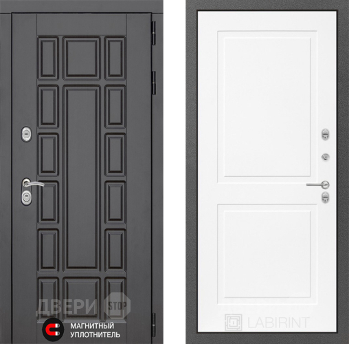 Входная металлическая Дверь Лабиринт (LABIRINT) New York 11 Белый софт в Пущино