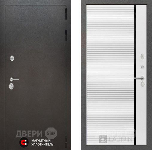 Входная металлическая Дверь Лабиринт (LABIRINT) Silver 22 Белый софт в Пущино