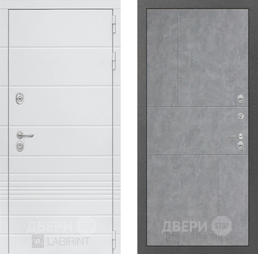 Входная металлическая Дверь Лабиринт (LABIRINT) Трендо 21 Бетон светлый в Пущино