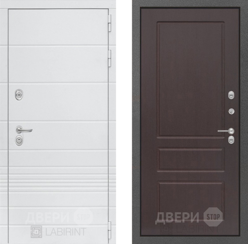 Входная металлическая Дверь Лабиринт (LABIRINT) Трендо 03 Орех премиум в Пущино