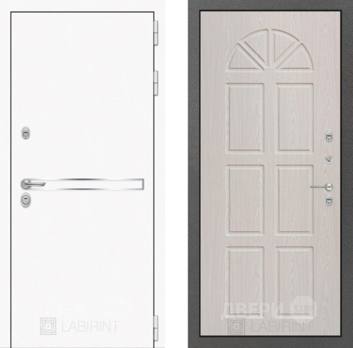 Входная металлическая Дверь Лабиринт (LABIRINT) Лайн White 15 VINORIT Алмон 25 в Пущино