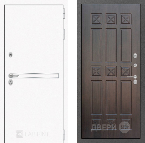 Входная металлическая Дверь Лабиринт (LABIRINT) Лайн White 16 VINORIT Алмон 28 в Пущино