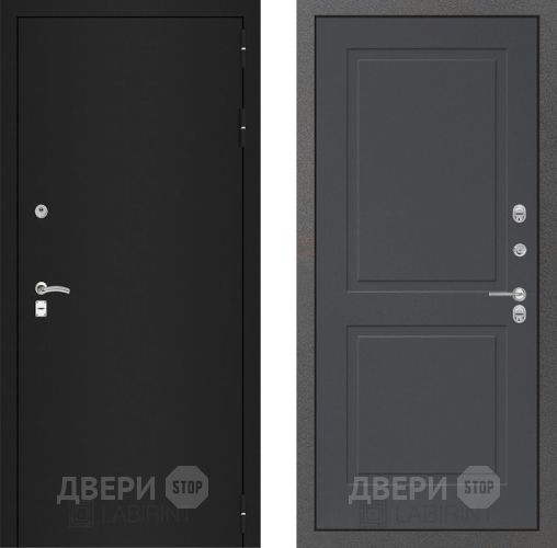 Входная металлическая Дверь Лабиринт (LABIRINT) Classic шагрень черная 11 Графит софт в Пущино
