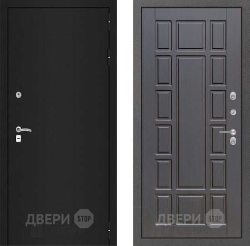 Входная металлическая Дверь Лабиринт (LABIRINT) Classic шагрень черная 12 Венге в Пущино