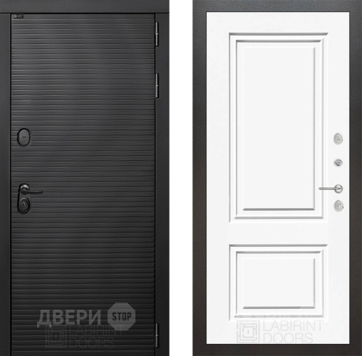 Входная металлическая Дверь Лабиринт (LABIRINT) Вулкано 26 Белый (RAL-9003) в Пущино