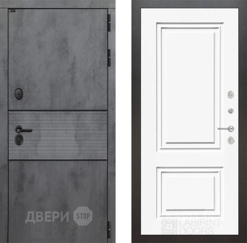 Входная металлическая Дверь Лабиринт (LABIRINT) Инфинити 26 Белый (RAL-9003) в Пущино