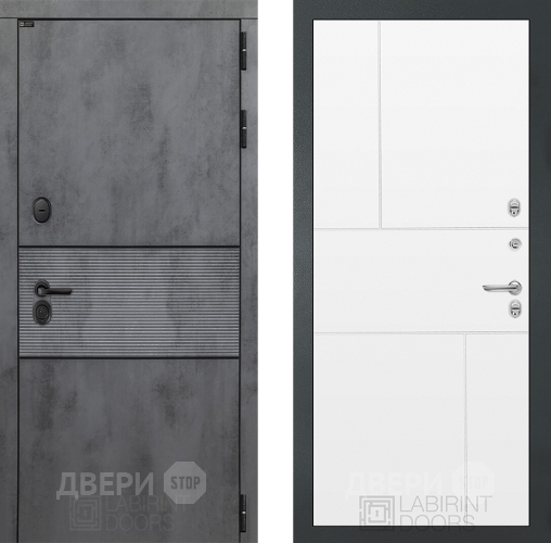 Входная металлическая Дверь Лабиринт (LABIRINT) Инфинити 21 Белый софт в Пущино