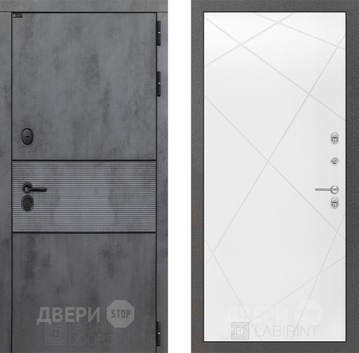 Входная металлическая Дверь Лабиринт (LABIRINT) Инфинити 24 Белый софт в Пущино