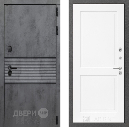 Входная металлическая Дверь Лабиринт (LABIRINT) Инфинити 11 Белый софт в Пущино