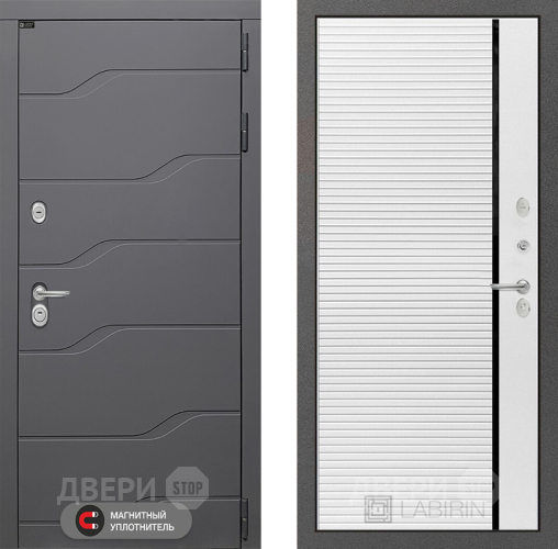 Входная металлическая Дверь Лабиринт (LABIRINT) Ривер 22 Белый софт в Пущино