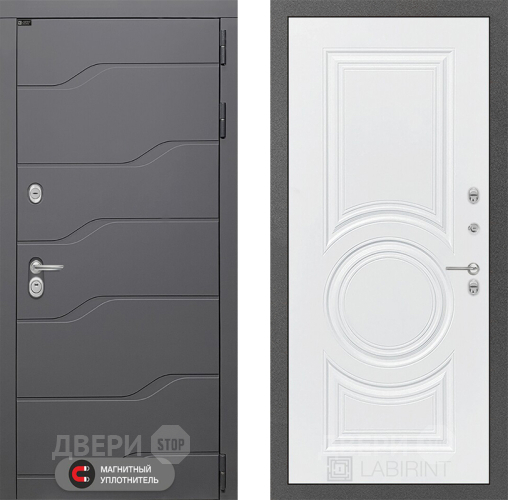 Входная металлическая Дверь Лабиринт (LABIRINT) Ривер 23 Белый софт в Пущино