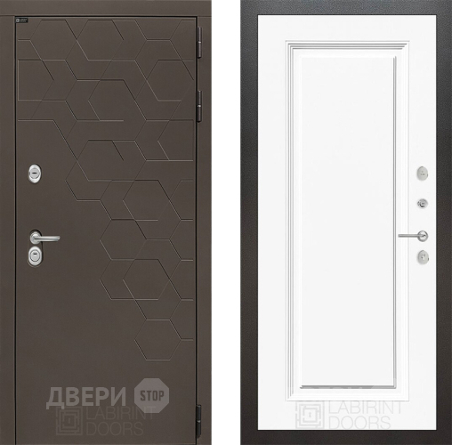 Дверь Лабиринт (LABIRINT) Смоки 27 Белый (RAL-9003) в Пущино
