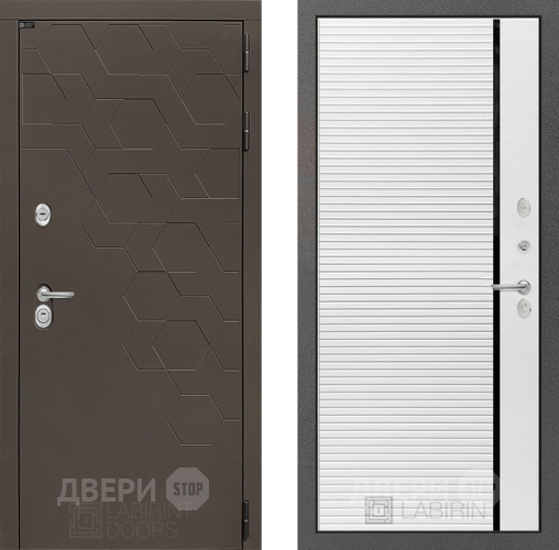 Входная металлическая Дверь Лабиринт (LABIRINT) Смоки 22 Белый софт в Пущино