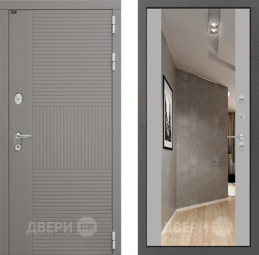 Входная металлическая Дверь Лабиринт (LABIRINT) Формо Зеркало Максимум Грей софт в Пущино