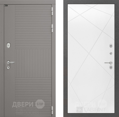Входная металлическая Дверь Лабиринт (LABIRINT) Формо 24 Белый софт в Пущино