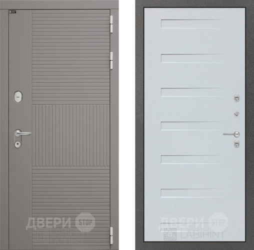 Входная металлическая Дверь Лабиринт (LABIRINT) Формо 14 Дуб кантри белый горизонтальный в Пущино