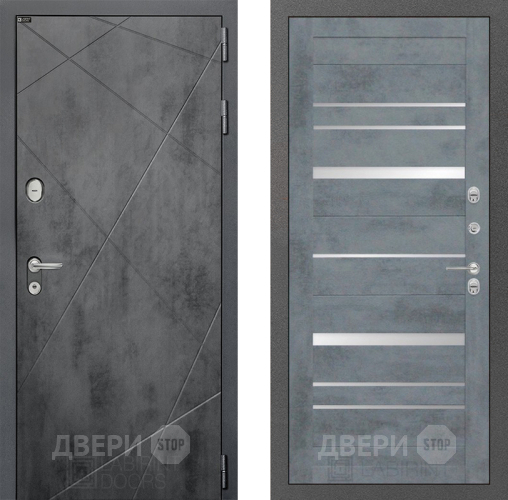 Входная металлическая Дверь Лабиринт (LABIRINT) Лофт 20 Бетон темный в Пущино