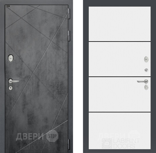 Входная металлическая Дверь Лабиринт (LABIRINT) Лофт 25 Белый софт в Пущино