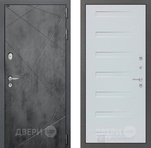 Входная металлическая Дверь Лабиринт (LABIRINT) Лофт 14 Дуб кантри белый горизонтальный в Пущино