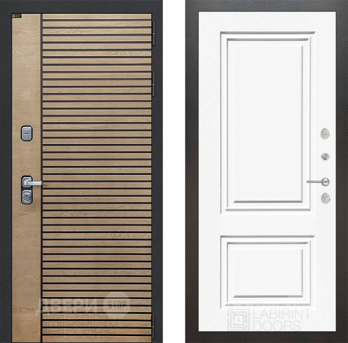 Входная металлическая Дверь Лабиринт (LABIRINT) Ritm 26 Белый (RAL-9003) в Пущино