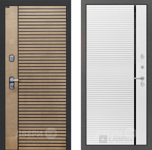 Входная металлическая Дверь Лабиринт (LABIRINT) Ritm 22 Белый софт в Пущино