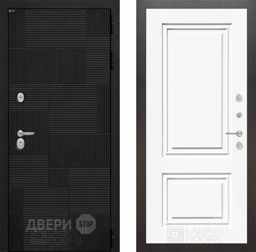 Входная металлическая Дверь Лабиринт (LABIRINT) Pazl 26 Белый (RAL-9003) в Пущино