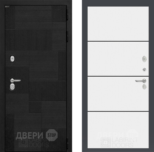 Входная металлическая Дверь Лабиринт (LABIRINT) Pazl 25 Белый софт в Пущино
