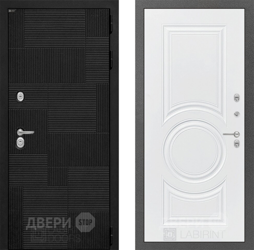 Входная металлическая Дверь Лабиринт (LABIRINT) Pazl 23 Белый софт в Пущино