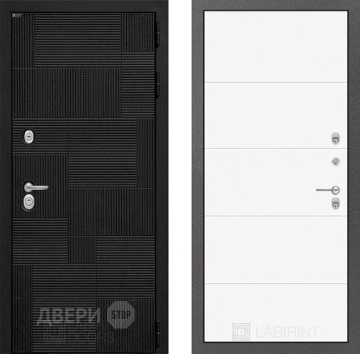 Входная металлическая Дверь Лабиринт (LABIRINT) Pazl 13 Белый софт в Пущино