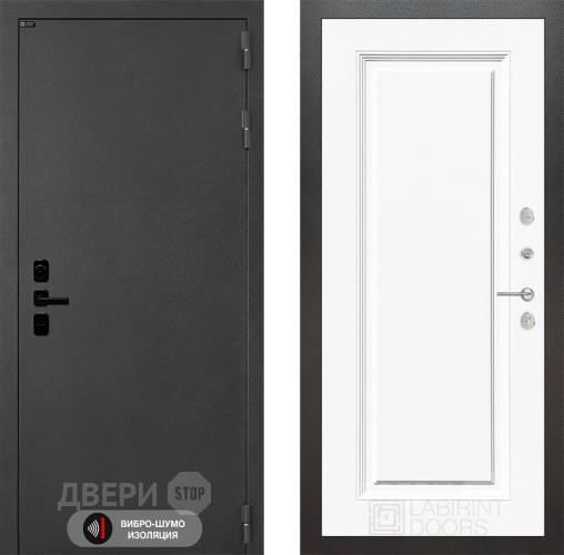 Дверь Лабиринт (LABIRINT) Acustic 27 Белый (RAL-9003) в Пущино