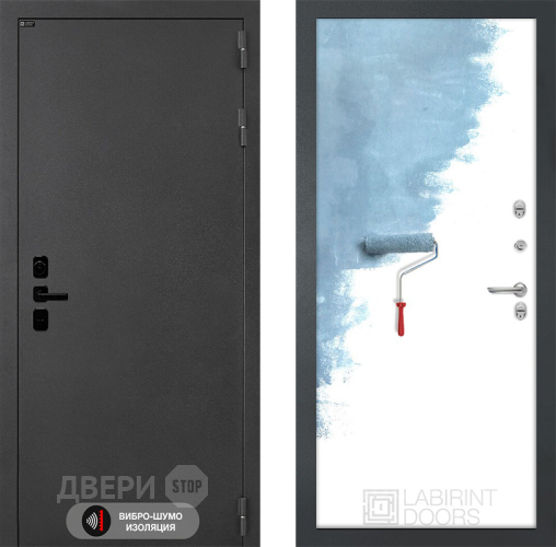 Входная металлическая Дверь Лабиринт (LABIRINT) Acustic 28 Под покраску в Пущино