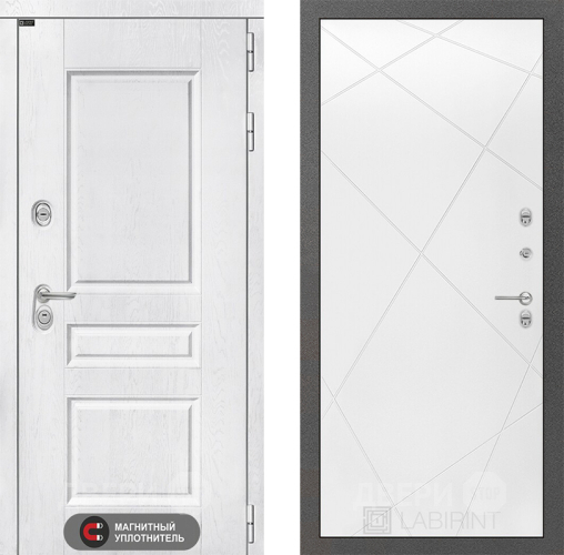 Входная металлическая Дверь Лабиринт (LABIRINT) Versal 24 Белый софт в Пущино