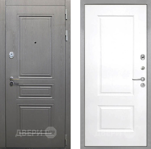 Входная металлическая Дверь Интекрон (INTECRON) Брайтон Графит Альба Роял Вуд белый в Пущино
