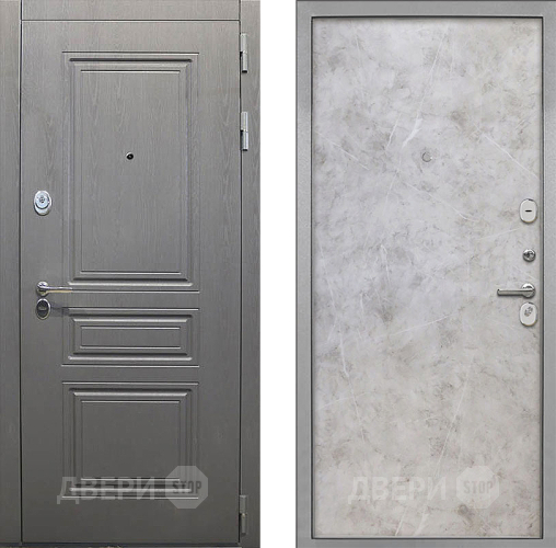 Входная металлическая Дверь Интекрон (INTECRON) Брайтон Графит Гладкая Мрамор светлый в Пущино